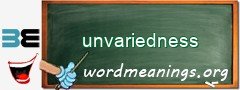 WordMeaning blackboard for unvariedness